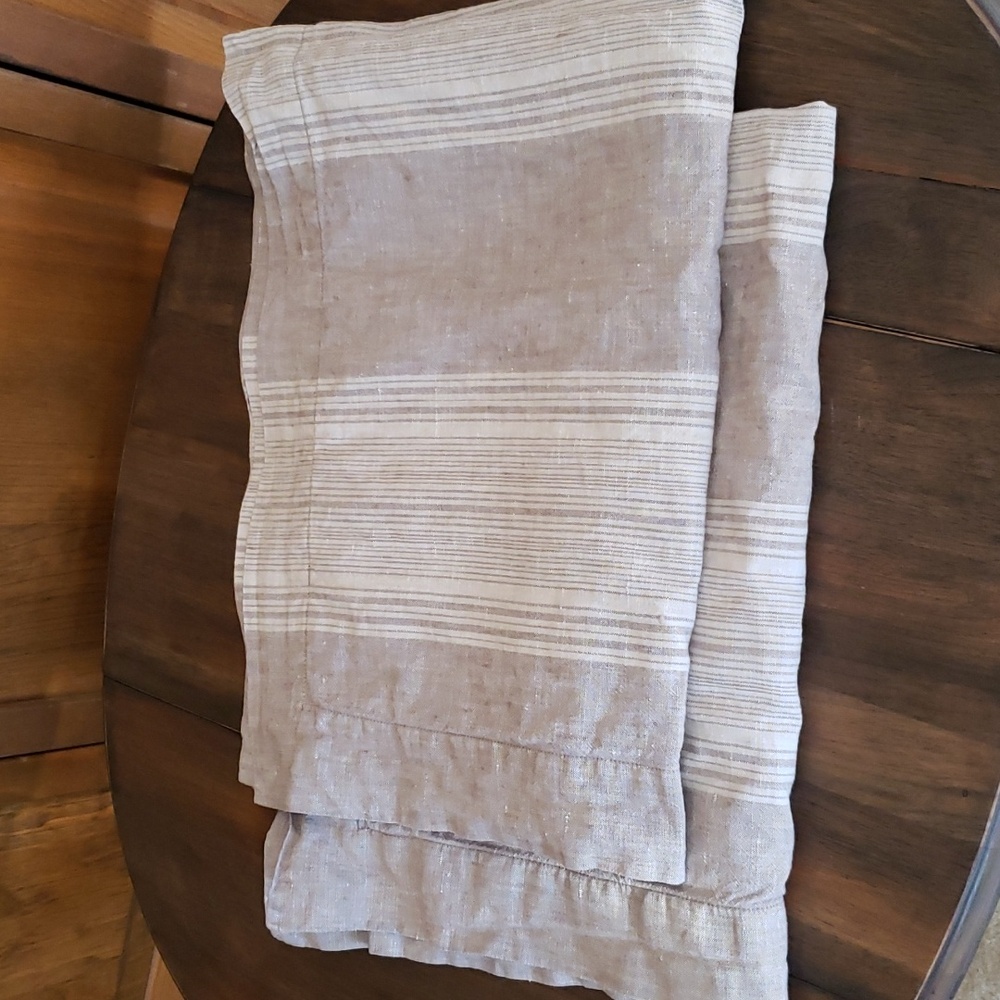 Restoration Hardware Linen Neutral King Size Pillow Shams Set of 2